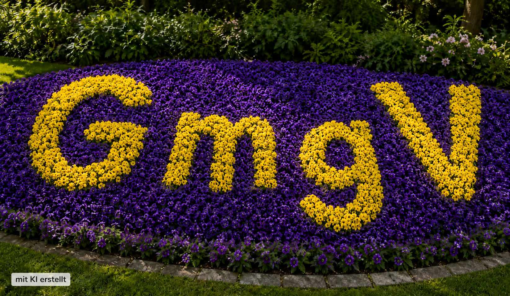 Symbolbild zum Artikel "GmgV: Was bringt eine Gesellschaft mit gebundenem Vermögen für Non-Profits?". Die Grafik zeigt ein Blumenbeet, in dem farbige Blumen die Buchstaben G, m, g und V bilden.
